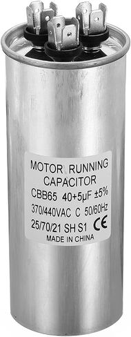 PATIKIL 45+5uF ±5% 45/5MDF 370/440V AC Fan Start Capacitor, CBB65 Circular Dual Run Capacitor for AC Motor Run Air Conditioner Cool Heat Pump Condenser Straight in Saudi Arabia