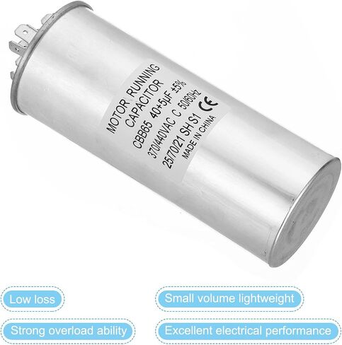 PATIKIL 45+5uF ±5% 45/5MDF 370/440V AC Fan Start Capacitor, CBB65 Circular Dual Run Capacitor for AC Motor Run Air Conditioner Cool Heat Pump Condenser Straight in Saudi Arabia