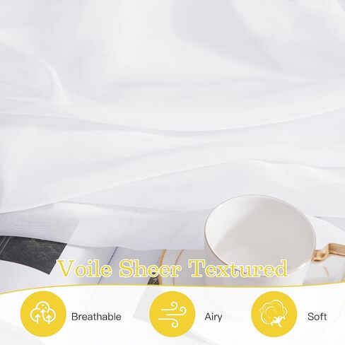 ستائر سرير NICETOWN للملكة/الملك/التوأم/الحجم الكامل، ستائر سرير ريفية من مزيج الكتان الصناعي شبه شفافة مع أربطة علوية وظهر مربوط لغرفة النوم/المزرعة، W45 x L80، 8 قطع، طبيعي in Kuwait