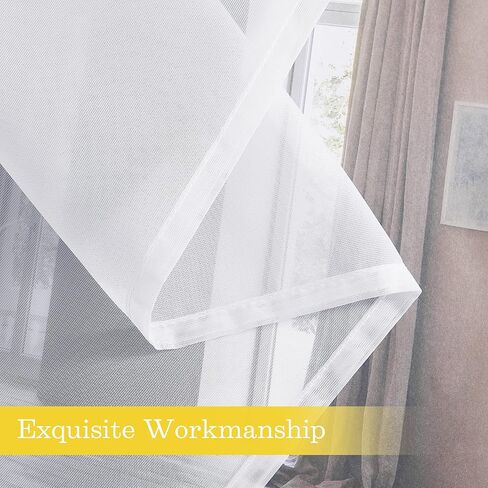 ستائر سرير NICETOWN للملكة/الملك/التوأم/الحجم الكامل، ستائر سرير ريفية من مزيج الكتان الصناعي شبه شفافة مع أربطة علوية وظهر مربوط لغرفة النوم/المزرعة، W45 x L80، 8 قطع، طبيعي in Kuwait