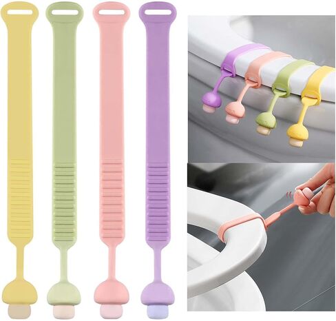 Toilet Seat Lifter Handle Toilet Seat Lid Lifter Handle Toilet Seat Cover Lifting Handle Mushroom Flexible Toilet Seat Lifter Prevent Contact with The Toilet Ring for VEINTI+1 (Pink) in Saudi Arabia
