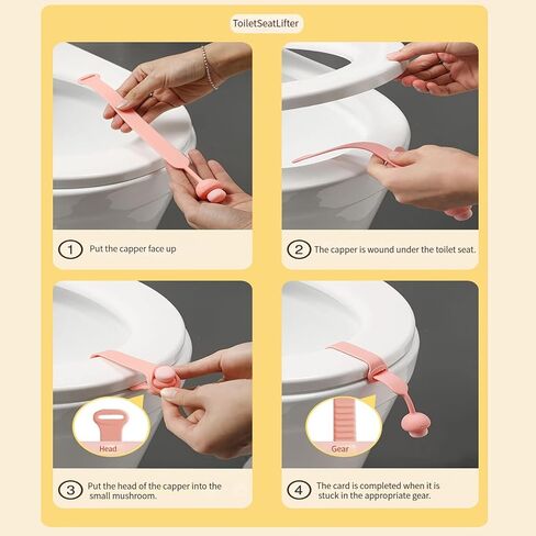 Toilet Seat Lifter Handle Toilet Seat Lid Lifter Handle Toilet Seat Cover Lifting Handle Mushroom Flexible Toilet Seat Lifter Prevent Contact with The Toilet Ring for VEINTI+1 (Pink) in Saudi Arabia