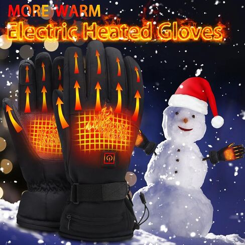 Spring Rechargeable Electric Heated Gloves,Touchscreen Waterproof Cold Weather Thermal Heated Gloves,Hand Warmer Gloves for Hunting Fishing Skiing Camping Cycling in Kuwait
