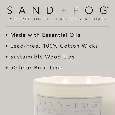 Sand + Fog Scented Candle - Cedar Lavender – Additional Scents and Sizes – 100% Cotton Lead-Free Wick - Luxury Air Freshening Jar Candles - Perfect Home Decor – 12oz in Kuwait
