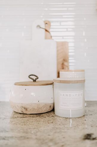 Sand + Fog Scented Candle - Cedar Lavender – Additional Scents and Sizes – 100% Cotton Lead-Free Wick - Luxury Air Freshening Jar Candles - Perfect Home Decor – 12oz in Kuwait