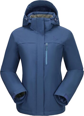 CAMEL CROWN Women's Ski Jacket Waterproof Winter Mountain Coat Warm Fleece Windbreaker Hooded Raincoat Snowboarding Jackets in Kuwait