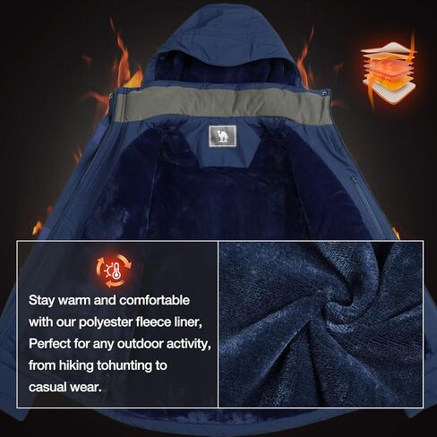 CAMEL CROWN Women's Ski Jacket Waterproof Winter Mountain Coat Warm Fleece Windbreaker Hooded Raincoat Snowboarding Jackets in Kuwait