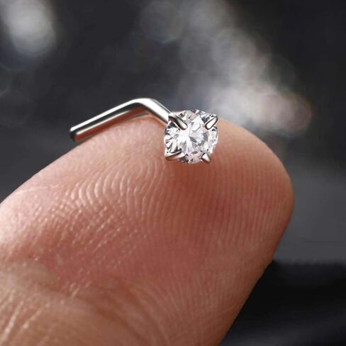 حلقات الأنف من AVYRING، مسامير الأنف للنساء على شكل حرف L، ثقب الأنف الفولاذي الجراحي، 18 جرام 20 جرام، حلقات الأنف المسمارية، حلقات الأنف للنساء in Kuwait