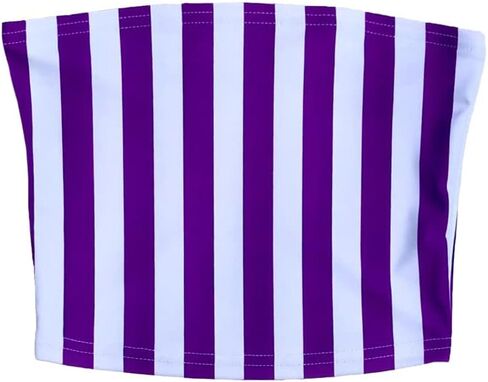 Lojobands Women's Tailgate Outfit College Game Day Striped Tube Top Strapless Top Stripe Crop Top One Size Fits Most in Kuwait