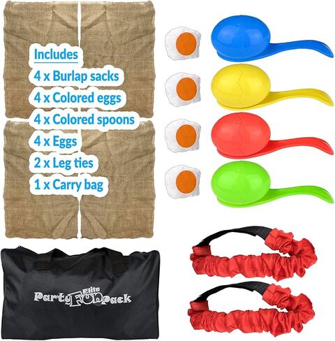 أكياس سباق أكياس البطاطس من Elite Sportz - 6 أكياس سباق عالية الجودة لألعاب حفلات أعياد ميلاد الأطفال، وتأتي مع حقيبة صغيرة لسهولة التخزين. ألعاب عائلية رائعة in Kuwait