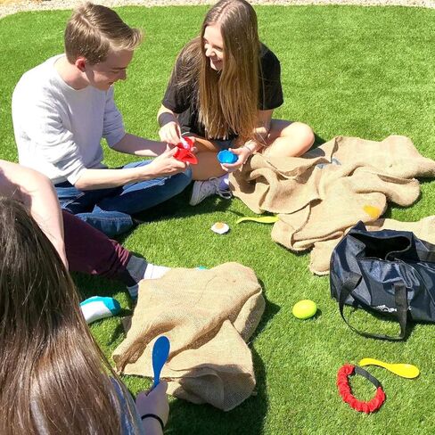 أكياس سباق أكياس البطاطس من Elite Sportz - 6 أكياس سباق عالية الجودة لألعاب حفلات أعياد ميلاد الأطفال، وتأتي مع حقيبة صغيرة لسهولة التخزين. ألعاب عائلية رائعة in Kuwait