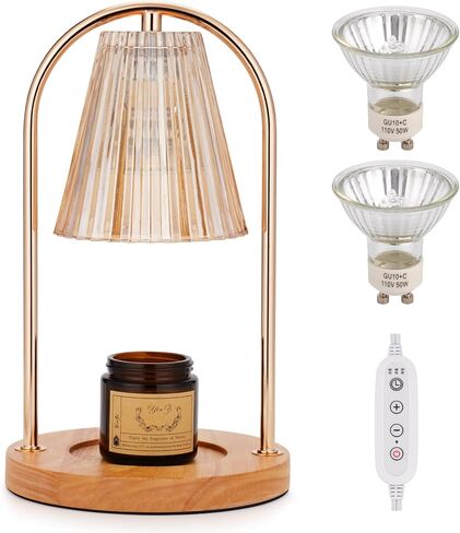 مصباح تدفئة الشموع مع لمبتين، مصباح شمعة كهربائي قابل للتعتيم، ذوبان علوي للشمع المعطر، ضوء تدفئة الشمع متوافق مع الشموع الصغيرة والكبيرة، هدايا الشمع المعطرة للأمهات (أسود) in Kuwait