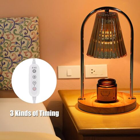 مصباح تدفئة الشموع مع لمبتين، مصباح شمعة كهربائي قابل للتعتيم، ذوبان علوي للشمع المعطر، ضوء تدفئة الشمع متوافق مع الشموع الصغيرة والكبيرة، هدايا الشمع المعطرة للأمهات (أسود) in Kuwait