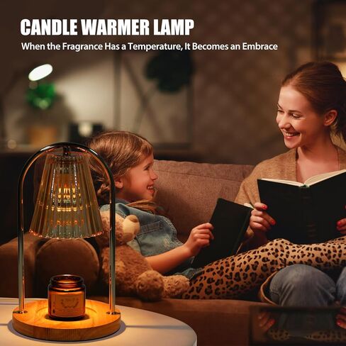 مصباح تدفئة الشموع مع لمبتين، مصباح شمعة كهربائي قابل للتعتيم، ذوبان علوي للشمع المعطر، ضوء تدفئة الشمع متوافق مع الشموع الصغيرة والكبيرة، هدايا الشمع المعطرة للأمهات (أسود) in Kuwait