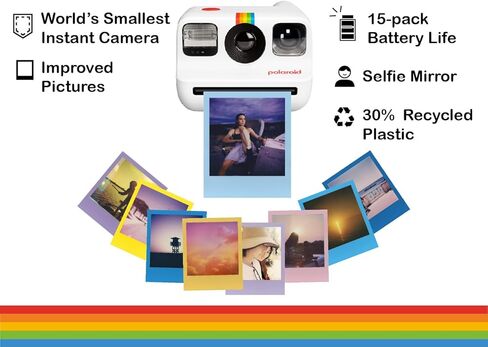 مجموعة كاميرا Polaroid Go Generation 2 للأفلام الفورية مع فيلم Polaroid GO الملون، وحزمة مزدوجة وألبوم صور لمطبوعات Instax + القماش (4 قطع) (أبيض) in Kuwait