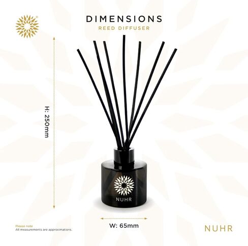 زيت ناشر أعواد العود المنزلي من NUHR، 115 مل، ناشر أعواد عطرية فاخرة من العود والعنبر مع عطر متعدد الروائح، رائحة منعشة تدوم طويلاً للمنزل، مخففة بلمسات مخملية in Kuwait