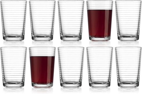 Glaver's Drinking Glasses Set of 10 Highball Glass Cups, Premium Quality 17 Oz. Coolers, Ribbed Glassware. Ideal for Water, Juice, Cocktails, and Iced Tea. Dishwasher Safe. in Saudi Arabia