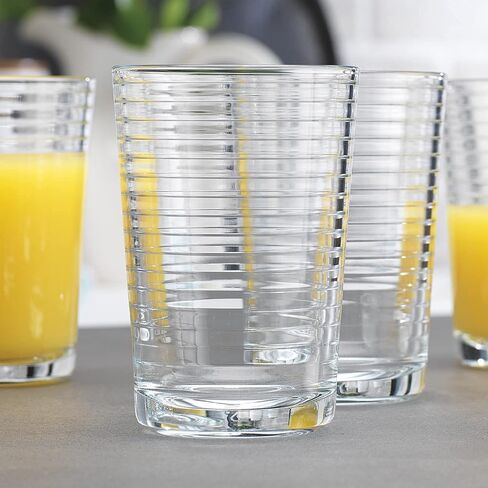 Glaver's Drinking Glasses Set of 10 Highball Glass Cups, Premium Quality 17 Oz. Coolers, Ribbed Glassware. Ideal for Water, Juice, Cocktails, and Iced Tea. Dishwasher Safe. in Saudi Arabia