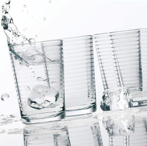 Glaver's Drinking Glasses Set of 10 Highball Glass Cups, Premium Quality 17 Oz. Coolers, Ribbed Glassware. Ideal for Water, Juice, Cocktails, and Iced Tea. Dishwasher Safe. in Saudi Arabia