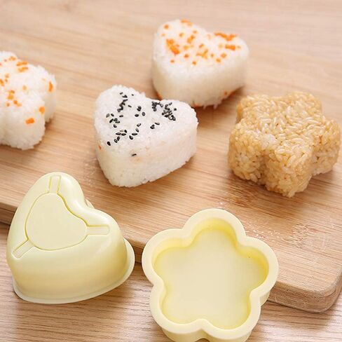 3 Pack Onigiri Sushi Maker Mold, Non Stick Musubi Maker Press, Triangle Rice Ball Mold Sushi Makers (Large & Small) with 2 Pack Small Rice Paddles in Saudi Arabia