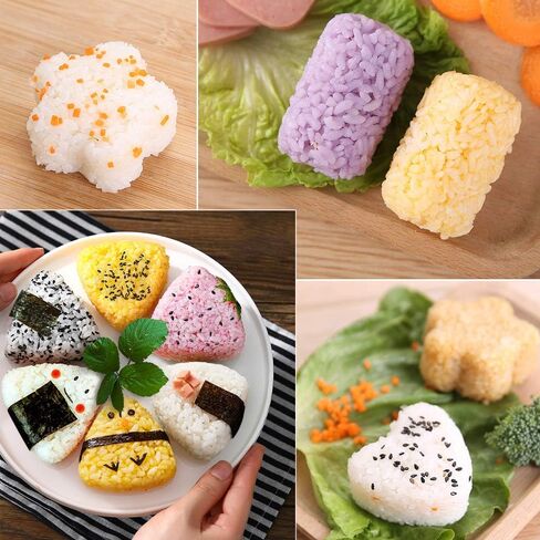 3 Pack Onigiri Sushi Maker Mold, Non Stick Musubi Maker Press, Triangle Rice Ball Mold Sushi Makers (Large & Small) with 2 Pack Small Rice Paddles in Saudi Arabia