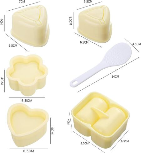 3 Pack Onigiri Sushi Maker Mold, Non Stick Musubi Maker Press, Triangle Rice Ball Mold Sushi Makers (Large & Small) with 2 Pack Small Rice Paddles in Saudi Arabia