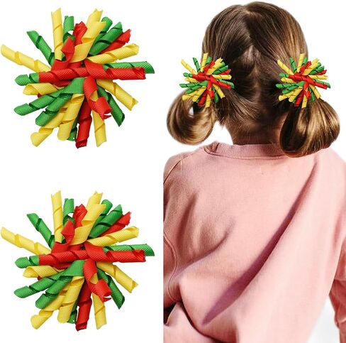 2pcs Red Toddler Korker Bow Hair Clip Pigtail Bow Hair Accessories for Girl in Saudi Arabia