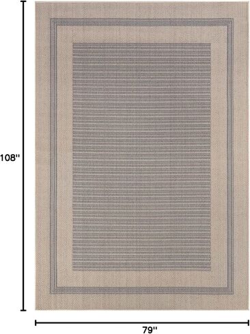 nuLOOM Antonella Bordered Solid Indoor/Outdoor Area Rug, 5x8, Light Grey in Saudi Arabia
