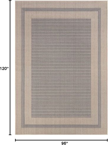 nuLOOM Antonella Bordered Solid Indoor/Outdoor Area Rug, 5x8, Light Grey in Saudi Arabia