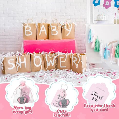 Inbagi 50 مجموعة استحمام الطفل العودة تفضل للضيوف الشاي الشموع العلامات المفاتيح شنطة هدايا استحمام الطفل تفضل للمعمودية حديثي الولادة in Kuwait