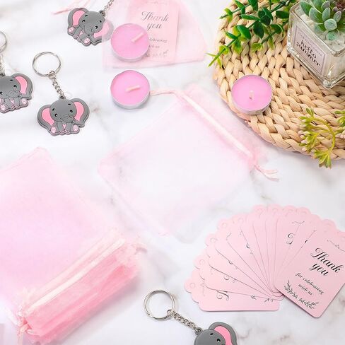 Inbagi 50 مجموعة استحمام الطفل العودة تفضل للضيوف الشاي الشموع العلامات المفاتيح شنطة هدايا استحمام الطفل تفضل للمعمودية حديثي الولادة in Kuwait