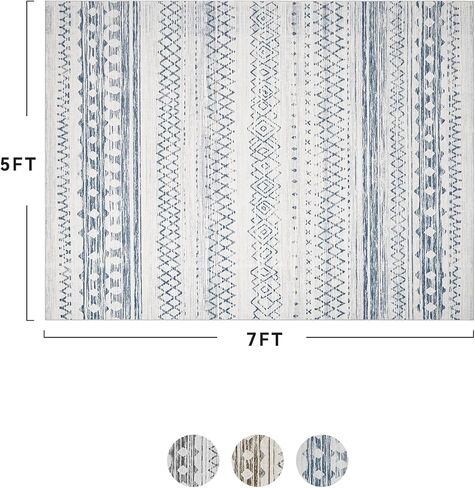 5x7 Area Rugs for Living Room Non Slip Washable Rug Neutral Distressed Boho Rug Ultra Soft Large Area Rug Modern Indoor Carpet for Bedroom Dining Room Home Office Playroom Grey in Saudi Arabia