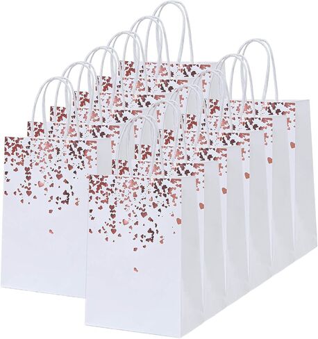 Cooraby 18 Pieces Paper Bags Bronzing Kraft Bag Hen Party Bags Bride Gift Birthday Bag with Handle for Wedding Parties Keepsake Night Celebrations (Color B) in Kuwait