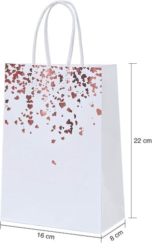 Cooraby 18 Pieces Paper Bags Bronzing Kraft Bag Hen Party Bags Bride Gift Birthday Bag with Handle for Wedding Parties Keepsake Night Celebrations (Color B) in Kuwait
