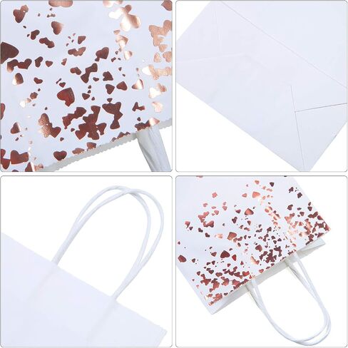 Cooraby 18 Pieces Paper Bags Bronzing Kraft Bag Hen Party Bags Bride Gift Birthday Bag with Handle for Wedding Parties Keepsake Night Celebrations (Color B) in Kuwait