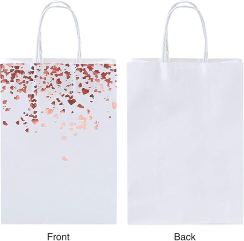 Cooraby 18 Pieces Paper Bags Bronzing Kraft Bag Hen Party Bags Bride Gift Birthday Bag with Handle for Wedding Parties Keepsake Night Celebrations (Color B) in Kuwait