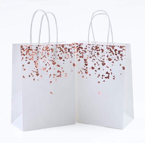 Cooraby 18 Pieces Paper Bags Bronzing Kraft Bag Hen Party Bags Bride Gift Birthday Bag with Handle for Wedding Parties Keepsake Night Celebrations (Color B) in Kuwait