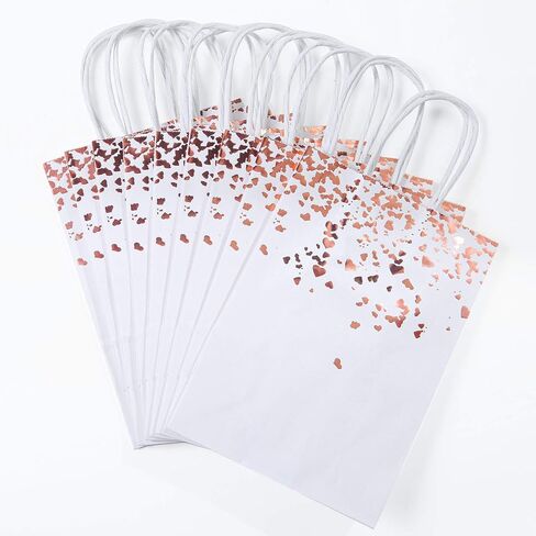 Cooraby 18 Pieces Paper Bags Bronzing Kraft Bag Hen Party Bags Bride Gift Birthday Bag with Handle for Wedding Parties Keepsake Night Celebrations (Color B) in Kuwait
