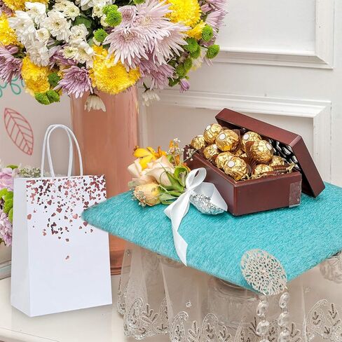 Cooraby 18 Pieces Paper Bags Bronzing Kraft Bag Hen Party Bags Bride Gift Birthday Bag with Handle for Wedding Parties Keepsake Night Celebrations (Color B) in Kuwait