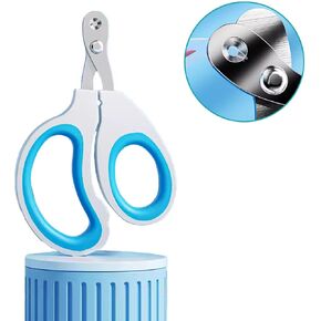 Trumoon Double Hole Cat Nail Clipper, Pet Nail Clipper(2mm&3.5mm-White-Blue)