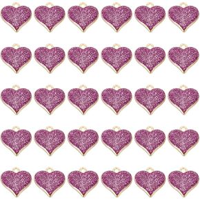 PATIKIL 50pcs Heart Charm Mini Lovely Heart Pendant Charm Bulk Resin Cute for Jewelry Making Bracelets Earrings