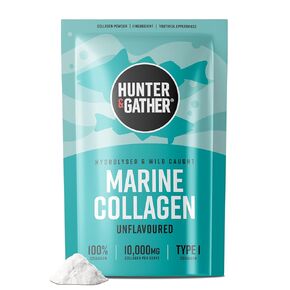 Hunter & Gather Wild-Caught Hydrolyzed Unflavored Marine Collagen Peptides Powder 10.6 Oz - Hair, Skin, Nails & Muscle Support | 100% Recyclable Resealable Pouch - Keto, Carnivore, Paleo