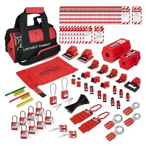 TRADESAFE Valve Lockout Tagout Kit - 55 Loto Devices, Gate Valve Lockout, Ball Valve Lock, Butterfly Valve Lock Out, Loto Locks, Hasps, Tags, Cable Lock, OSHA-Compliant