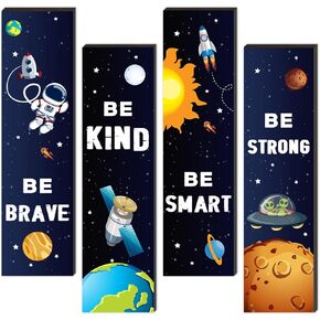 SHLINCO Girl Unicorn Decor Wooden Hanging Wall Plaques,Wall Art Inspirational Quotes, Wood Unicorn Hanging Plaque Bedroom Decorations for Girls Kids Bedroom Nursery Decorations - Set of 4