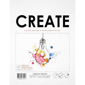 Design Ideation Brand Multi-Media Paper : Premium Creative Project Paper for Pencil, Ink, Marker, Charcoal and Watercolor Paints. Great for Art, Design and Education. Loose Sheet Pack. (25)