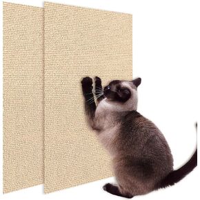 2 Pack Cat Scratch Mats 24"x16", Trimmable Cat Scratching Post Carpet Cover Self-Adhesive Cat Tree Shelves Replacement Parts Mat Cat Scratcher for Cat Tree Shelf Steps Couch Furniture DIY Protector