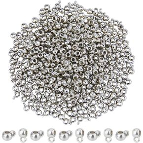 DICOSMETIC 400Pcs Bail Beads 4 Colors Hanger Links Ring Plastic Bead Hanger European Spacer Charms for DIY Bracelet Jewelry Crafts Making, Hole: 1.2mm
