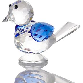 Crystal Pink Clear Birds Collectible Figurines on Birthday Gifts for Her Wife Table Centerpiece Home Decoration Paperweight Keepsake for Animal Lovers