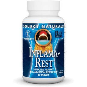 Source Naturals Inflama-Rest Healthy Inflammation Response - Herbal & Mineral Blend with Turmeric, Boswellia, Ginger, Quercetin - Maximum Stress Relief & Relaxation - 30 Tablets