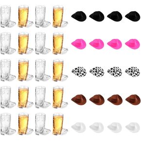 Sumind Cowboy Cowgirl Party Decorations Supplies Included Plastic Mini Western Cowboy Hats and 1 oz Miniature Cowboy Boot Shot Glasses for Cowboy Birthday